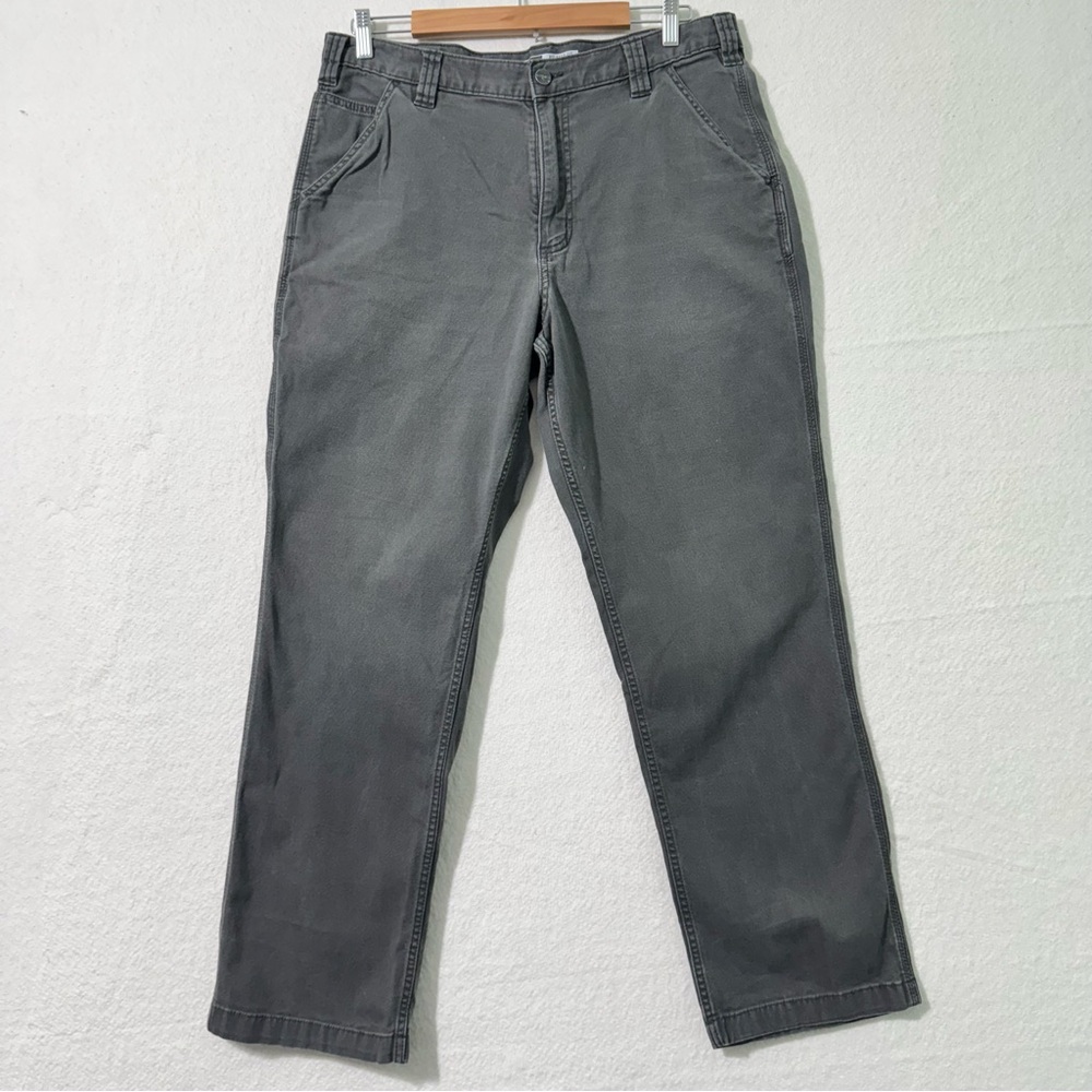 Carhartt Gray Rugged Flex Relaxed Fit Canvas Cargo Work Pant 36 X 32 BN2291-M